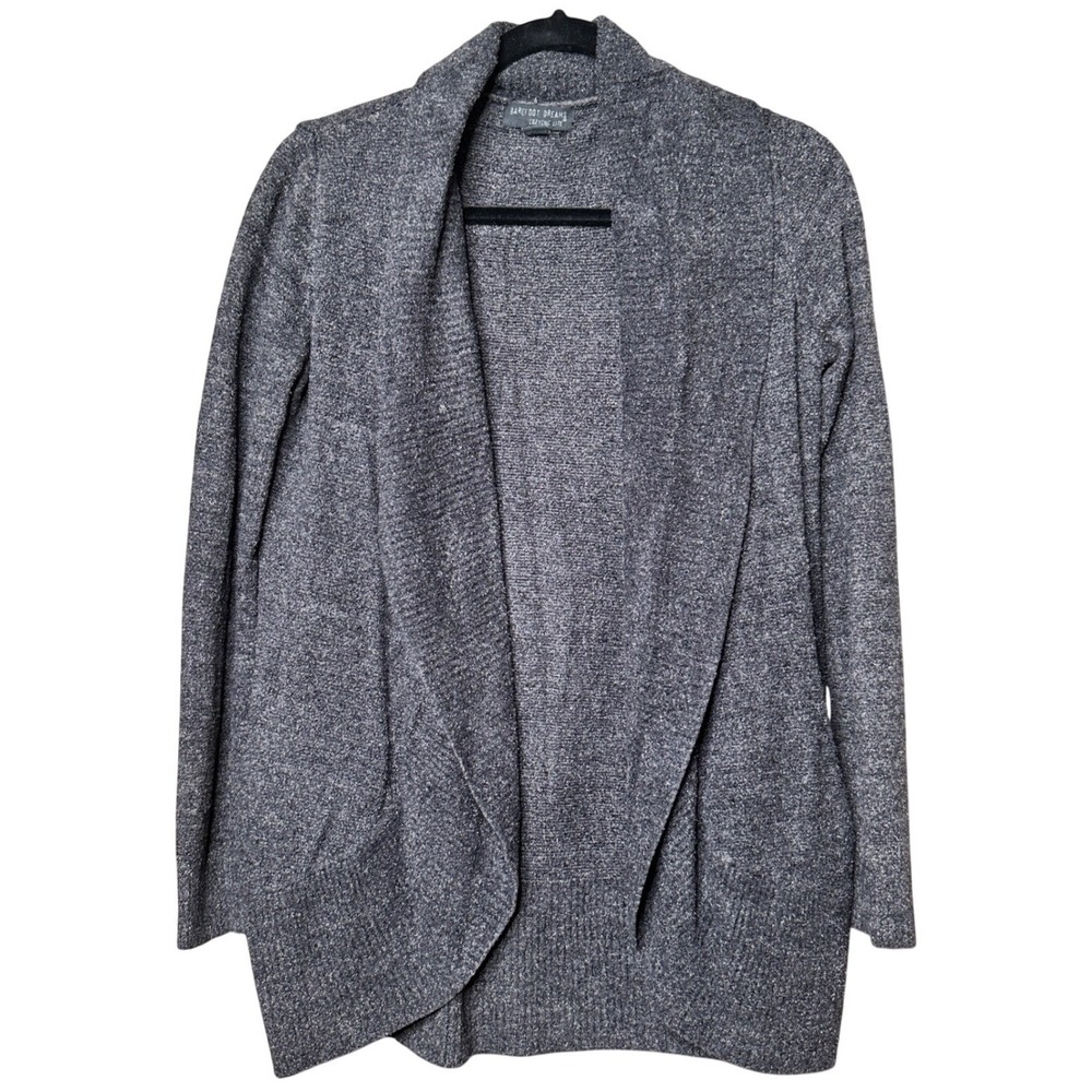 Barefoot Dreams Cozy Soft Chic Lite Cardigan Sweater Gray XS/S 452 Pocket Duster